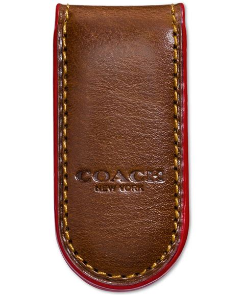 men's coach leather money clip